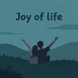 the joy of life, a simple textured vector based illustration, critical detail, atmospheric dreamscape painting, wlop