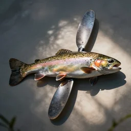 Trout with rotor blades
