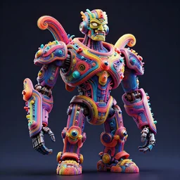 guardians of the galaxy, abstract detailed sculpture, mechabot, 3 d fractals, tubes, wires, shiny buttons, vray, octane, highly detailed, 8 k, fluorescent colors, baroque, by david lachapelle, tron, steampunk, tiki mask