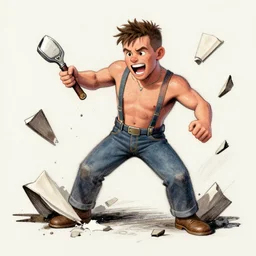 a drawing of a connor murphy tearing up