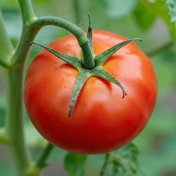 a tomato with floral hair