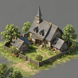 Village, concept art by Noah Bradley, highly detailed, ultra detailed, ultra realistic, trending on artstation