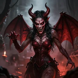 a demon doing demon things in a very demonic way