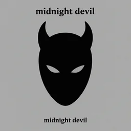 “album cover art “midnight devil” simplistic design, shapes, devil shape”
