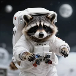 a raccoon as an astronaut