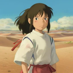 haku from spirited away in the desert, digital painting, highly detailed, intricate, elegant, hyperrealism, trending on artstation, award winning, 8 k hd, art by ross tran