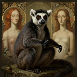 lemur inventor, physically accurate, moody dynamic lighting, very very intricate, very very elegant, highly detailed, digital painting, artstation, HR GIGER, Hieronymus Bosch, Francis Bacon, concept art, smooth, very beautiful, sharp focus, illustration, art by artgerm and greg rutkowski and alphonse mucha