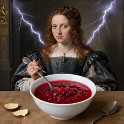renaissance art, russian borscht, epic realism, epic lightning, yamy yamy