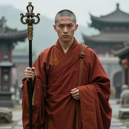 the terminator as a monk in china, fantasy art, 4 k