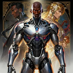 symmetry ( badass ) cyberborg michael jordan ultra detailed, intricate, anime, dynamic lighting, digital art, digital painting, art station, wlop, sharp focus, illustration, art by artgerm and greg rutkowski and alphonse mucha
