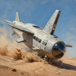 the sands of time, a highly detailed cinematic oil painting by roger dean and alena aenami, crashed spaceship!!, dynamic lighting