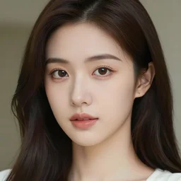 high-quality photorealistic face-centered portrait of a beautiful young woman
