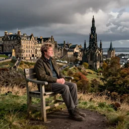 arthur's seat, edinburgh, wind - swept scottish landscape, master artist style