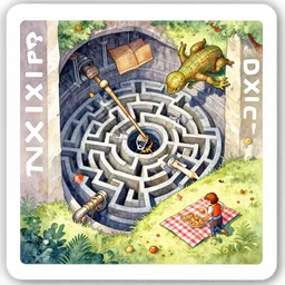 dixit card, deep underground sewer, wobble, crash, flip, scoop, crush, jump, pull, labyrinth, picnic, cryptid, intricate, amazing composition, colorful watercolor, by ruan jia, by maxfield parrish, by shaun tan, by nc wyeth, by michael whelan, by escher, illustration, volumetric, bloom, sun puddle