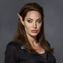 portrait of a dungeons and dragons blood elf who looks like angelina jolie by ralph horsley, rossdraws, matte painting, artstation, on stylized background, masterpiece, highly detailed