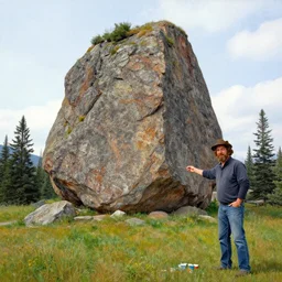 bob ross painting of big rock okotoks alberta