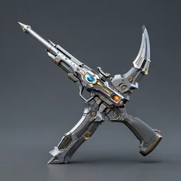 a magitech ceremonial gun boomerang hybrid weapon