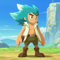 a screen still of wind waker ( 2 0 0 2 ) in the color scheme of a nes game