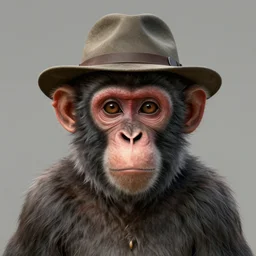 portrait of a monkey with hat, highly detailed, digital art, trending in artstation, matte painting, concept art, octane rendered, art style by yuga labs