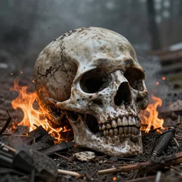 the end of human race, pollution, fire, end, death, ultra realistic, 8k