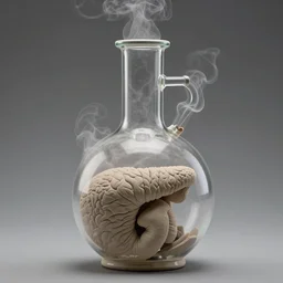 aceramic alembic of voices, vapour, air flow, clay, no humans, alchemy, steam, larynx, oesophagus texture, 8 k, unreal, high resolution,