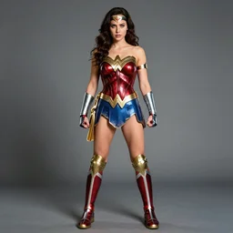 full length portrait photograph of karen gillan as wonder woman,  Extremely detailed. 8k