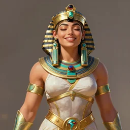 full figure ultra realistic illustration, margot robbie as thick female bodybuilder knight zarya from overwatch smiling with closed eyes wearing egyptian armour, intricate, elegant, highly detailed, digital painting, artstation, concept art, smooth, sharp focus, illustration, art by artgerm and greg rutkowski and alphonse mucha
