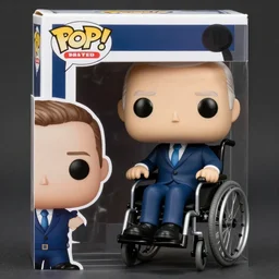 joe biden sitting in his wheel chair, funko pop, old, funny