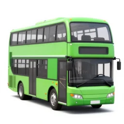 a green bus with two levels - h 5 0 0