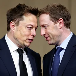 photo of elon musk and mark zuckerberg putting their heads together