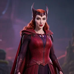 maleficent as scarlet witch, very detailed texture, realistic shaded lighting, studio quality, digital art, dynamic background, unreal engine 5 rendered, octane rendered, pinnacle studio, naturel, trending on artstation, art style by nixeu and ian sprigger