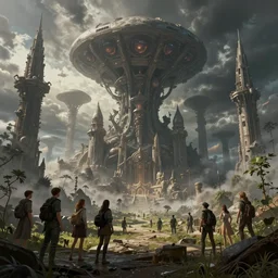 massive alien empire : 8 k rtx hdr volume light concept studio matte painting environment digital illustration style, artstation artur tarnowski, mihai muscan, marcin tomalak, marta leydy, marcin stepien, charlotte hughes, zuzanna dabrowa
