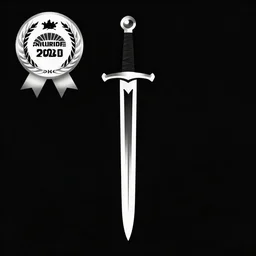 black and white sword wallpaper, minimalist, digital art, award winning