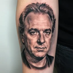 a really bad tattoo of larry david, realism tattoo
