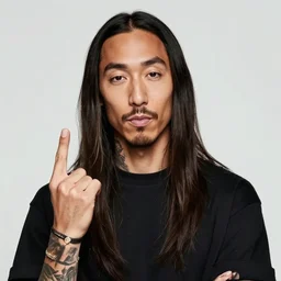 steve aoki charicature hand gesture