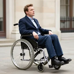 mr tumble in a wheel chair