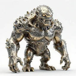 concept art of fractal patterned metallic crystalline bismuth golem, consists of bismuth fractalization, extremely high details, masterpiece, photorealistic, hyperrealism, vray, octane render, volumetric lighting, depth of field, bokeh, artstation, cgsociety by johannen voss, greg broadmore