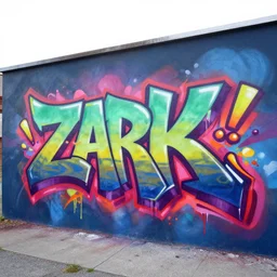 ' zark '!!!!!!! 3 d graffiti, arrows, paint drips, extreme wide angle, gradients, full mural, octane render 3 d, 4 k, highly defailed, in the style of artgeem and wlop