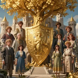 highly detailed surreal vfx portrait of a blessed shield in a majestic castle by golden tree, stephen bliss, unreal engine, greg rutkowski, loish, rhads, beeple, makoto shinkai and lois van baarle, ilya kuvshinov, rossdraws, tom bagshaw, alphonse mucha, global illumination, detailed and intricate environment