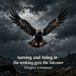 turning and turning in the widening gyre, the falcon cannot hear the falconer, in the style of gregory crewdson, dark and moody