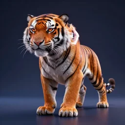 tiger, cyberpunk theme, 3D render, octane render, unreal engine