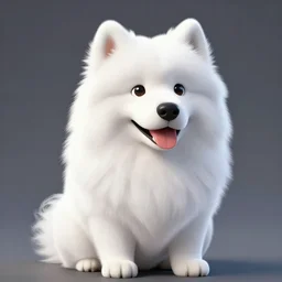 1 9 9 0 s video game mascot based on a samoyed dog, in the style of crash bandicoot and sonic the hedgehog