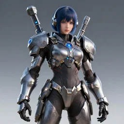 portrait anime android girl with a mjolnir powered assault armor, style artstation, style greg rutkowsk, octane render, unreal engine 6, epic game graphics, fantasy, ciberpunk, conceptual art, ray tracing