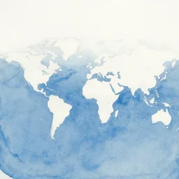 minimalist japanese watercolor, the waters of the world