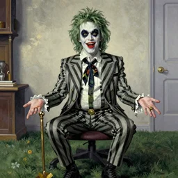 beetlejuice painted by norman rockwell