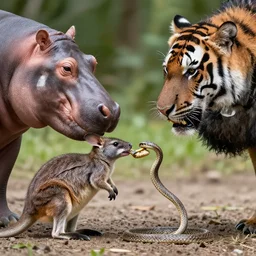 a photo of a feathered mouse lizard kangaroo hippo tiger ostrich sparrow snake feeding its young award winning nature photography