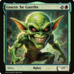 green goblin portrait, magic the gathering, icon, digital art