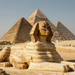 a beautiful intricate epic scene the sphinx of giza, cinematic lighting