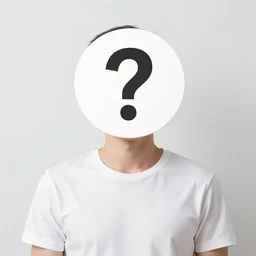 a man with a question mark for a head