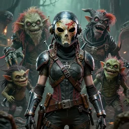 by oka yasutomo and anna dittmann, visually stunning, cinematic, ultra realistic, hyper realism, 1 2 k, epic, octane render, unreal engine, vfx, maya, lovecraftian mechanized funny crazy monsters, epic mask helmet robot ninja portrait, portrait of female space pirate, the undying troll, the most wonderful dream you ever had